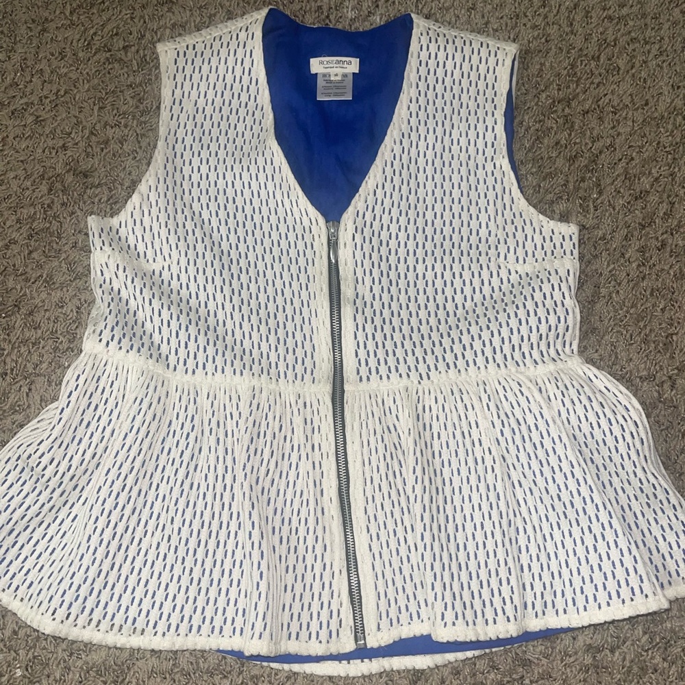 ROSEanna Peplum Zip Up Top